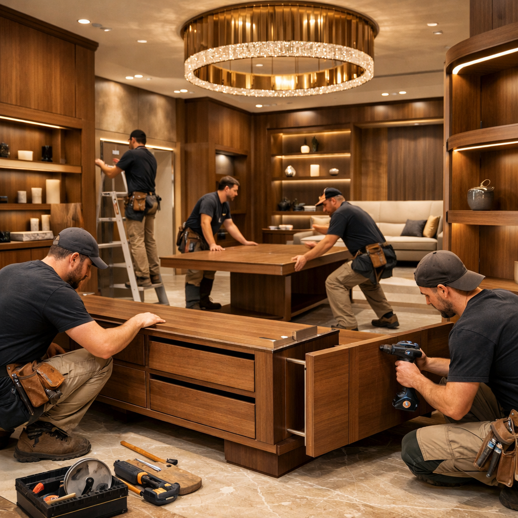 Showroom furniture and display counter manufacturing